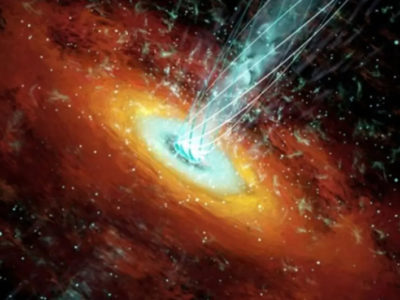 Astrónomos identifican una rara clase de galaxia que emite rayos gamma.